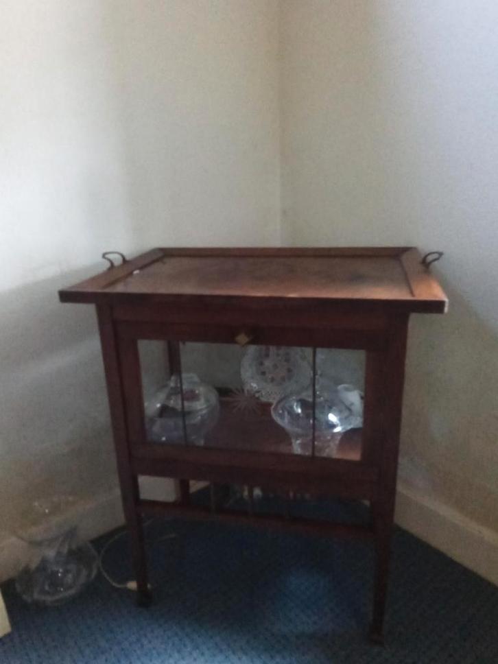 Oud Theekastje met Los Blad, Huis en Inrichting, Kasten | Dressoirs, Gebruikt, 50 tot 100 cm, 25 tot 50 cm, Met deur(en), Met plank(en)