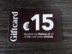 *NELSON* SCHOENEN GIFTCARD TER WAARDE VAN €15,00!!, Tickets en Kaartjes, Kortingen en Cadeaubonnen, Eén persoon, Cadeaubon, Warenhuis- of Winkelbon