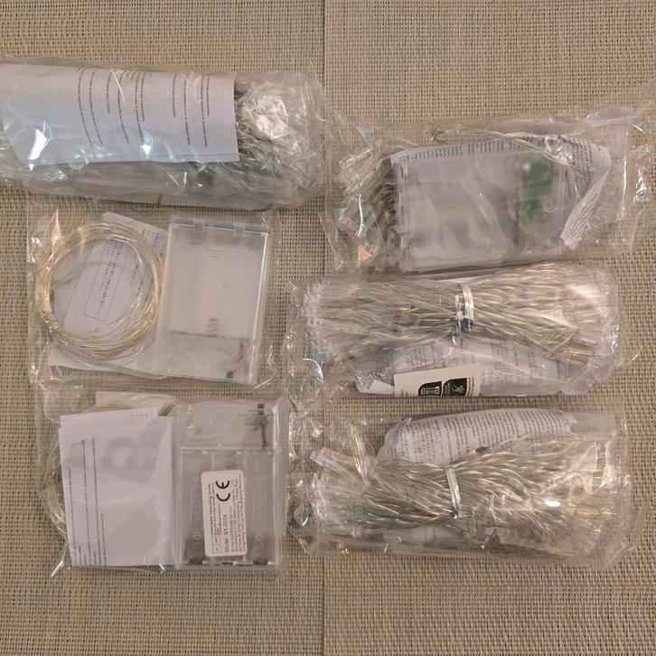 Lichtsnoeren – Warm Wit (verschillende lengtes), Tuin en Terras, Buitenverlichting, Gebruikt, Led-strip, Kunststof, Minder dan 50 watt