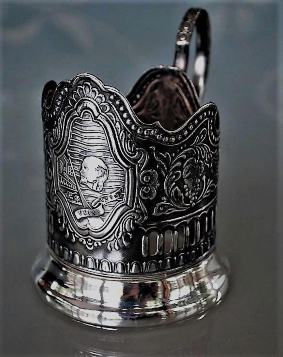 Podstakannik Vintage CCCP Lenin 100 jaar Melkhior Cupronicke, Antiek en Kunst, Curiosa en Brocante, Verzenden