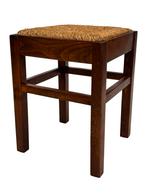 Vintage Riet & Eiken Krukje - Jaren 50 Design, Gebruikt, Bruin, Vintage, Eén