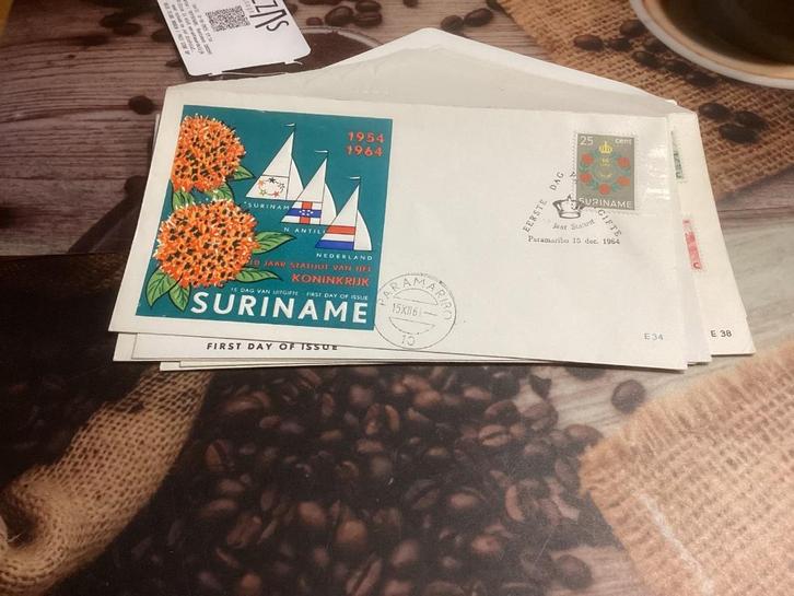 No5038 Suriname E34 anders Heb ook van Nederland jaargangen, Postzegels en Munten, Postzegels | Eerstedagenveloppen, Onbeschreven