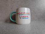 Mok 8,5x8,5 cm. 280 ml. "Positive Vibes" Hema, Huis en Inrichting, Keuken | Servies, Ophalen of Verzenden, Zo goed als nieuw, Overige stijlen
