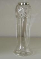 Antiek sierlijk Engels kristal vaas met zilveren randje, Antiek en Kunst, Ophalen