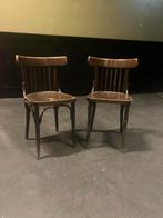 Bruine houten stoelen, 5 krukken of meer, Ophalen, Gebruikt