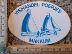 Vintage sticker vishandel Poepjes Makkum zeilboot boot strip, Ophalen of Verzenden, Zo goed als nieuw, Overige typen