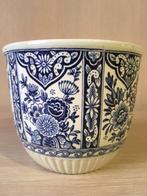 Delfts blauwe cache-pot / bloempot Boch (Royal Sphinx), Gebruikt, Verzenden, Rond, Binnen