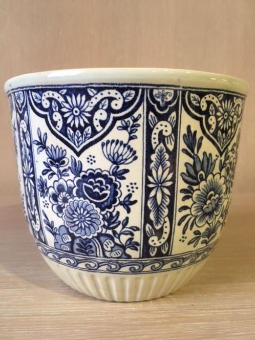 Delfts blauwe cache-pot / bloempot Boch (Royal Sphinx), Tuin en Terras, Bloempotten, Gebruikt, Aardewerk, Binnen, Minder dan 40 cm