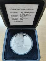 Zilveren Penning Koningin Emma, Postzegels en Munten, Penningen en Medailles, Ophalen of Verzenden, Zilver, Nederland