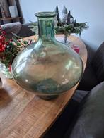 Groene glazen bol fles, 50 tot 75 cm, Ophalen of Verzenden, Groen, Glas