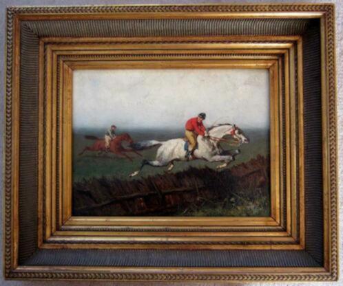 ===Frederik Willem Zürcher 1835-1894===paardenrace===, Antiek en Kunst, Kunst | Schilderijen | Klassiek, Ophalen of Verzenden