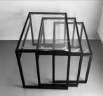 Prachtige vintage bijzettafels jaren ‘80, Metaal of Aluminium, 55 tot 75 cm, Zo goed als nieuw, Minimalistisch