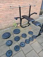 Bankdruk 40kg gewichten, Sport en Fitness, Fitnessmaterialen, Ophalen, Zo goed als nieuw, Fitnessbank