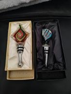 👉 2 Murano style flessen stoppers van glas  in doosje, Antiek en Kunst, Antiek | Glas en Kristal, Ophalen of Verzenden