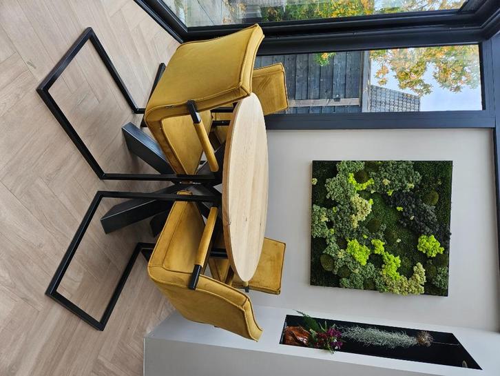 Eiken ronde tafel, Huis en Inrichting, Tafels | Eettafels, Zo goed als nieuw, 100 tot 150 cm, 100 tot 150 cm, Vier personen, Rond