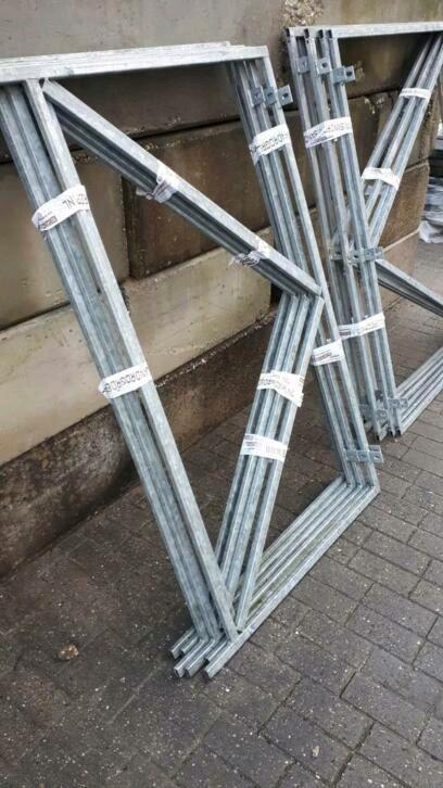 Schuttingdeuren nieuw stalen frame Uniek ophangsysteem, Tuin en Terras, Tuinpoorten, Nieuw, Draaipoort, Hout, 150 tot 200 cm, Ophalen