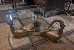 Bijzondere salontafel met houten zwanen als onderstel 118 cm, Antiek en Kunst, Ophalen