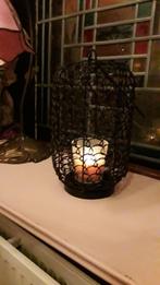 Zwarte metalen windlicht zgan hoogte 25 cm. 7,50, Ophalen, 25 tot 50 cm, Zwart, Zo goed als nieuw