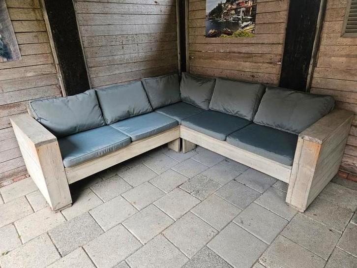 loungebank steigerhout (IN PRIJS VERLAAGD), Tuin en Terras, Overkappingen, Zo goed als nieuw, Ophalen