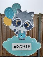 Geboortebord Wasbeer te huur/huren Zwolle, Gebruikt, Geboortebord, Info@bezigebijtjezzz.nl, Ophalen