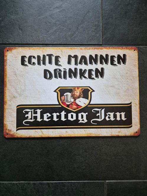 Echte mannen drinken hertog Jan reclamebord, Verzamelen, Merken en Reclamevoorwerpen, Nieuw, Reclamebord, Ophalen of Verzenden