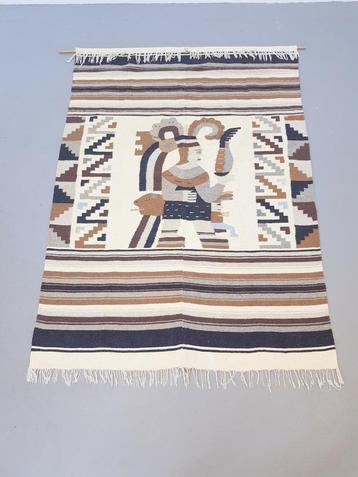 XL Vintage Kelim wol wandkleed Maya mid century kleed ‘70 beschikbaar voor biedingen