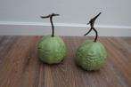 2 stuks kunst kalebassen in de kleur appeltjes groen, Ophalen of Verzenden, Zo goed als nieuw, Binnen
