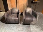 2 Stoere Aviator Fauteuils izgs, Industrieel stoer, 75 tot 100 cm, Ophalen of Verzenden, Zo goed als nieuw