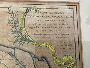 Oude Kaart Noord-Beveland 1753 - Tirion beschikbaar voor biedingen
