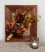 Houten lijst met bloemenkunst, Huis en Inrichting, Woonaccessoires | Droogbloemen, Onbekend, Nieuw, Onbekend, Ophalen