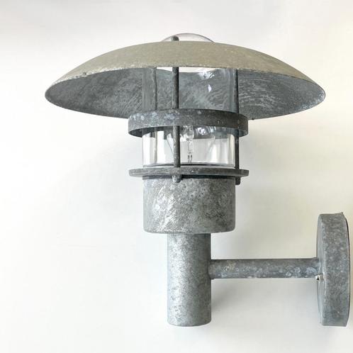 2x zinken BUITENLAMP Scandinavisch vintage design lamp Deens, Tuin en Terras, Buitenverlichting, Gebruikt, Wandlamp, IJzer, Minder dan 50 watt
