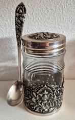 Vintage Djokja zilveren jampot met lepel, Antiek en Kunst, Ophalen of Verzenden, Zilver