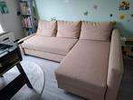 Slaapbank Ikea Friheten (hoekbank), Huis en Inrichting, Ophalen, Beige, Tweepersoons, Zo goed als nieuw