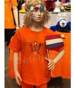 Koningsdag shirt kind met kroon maten 104 t/m 176, Hobby en Vrije tijd, Feestartikelen, Verzenden, Nieuw, Feestartikel, Oranje of Koningsdag