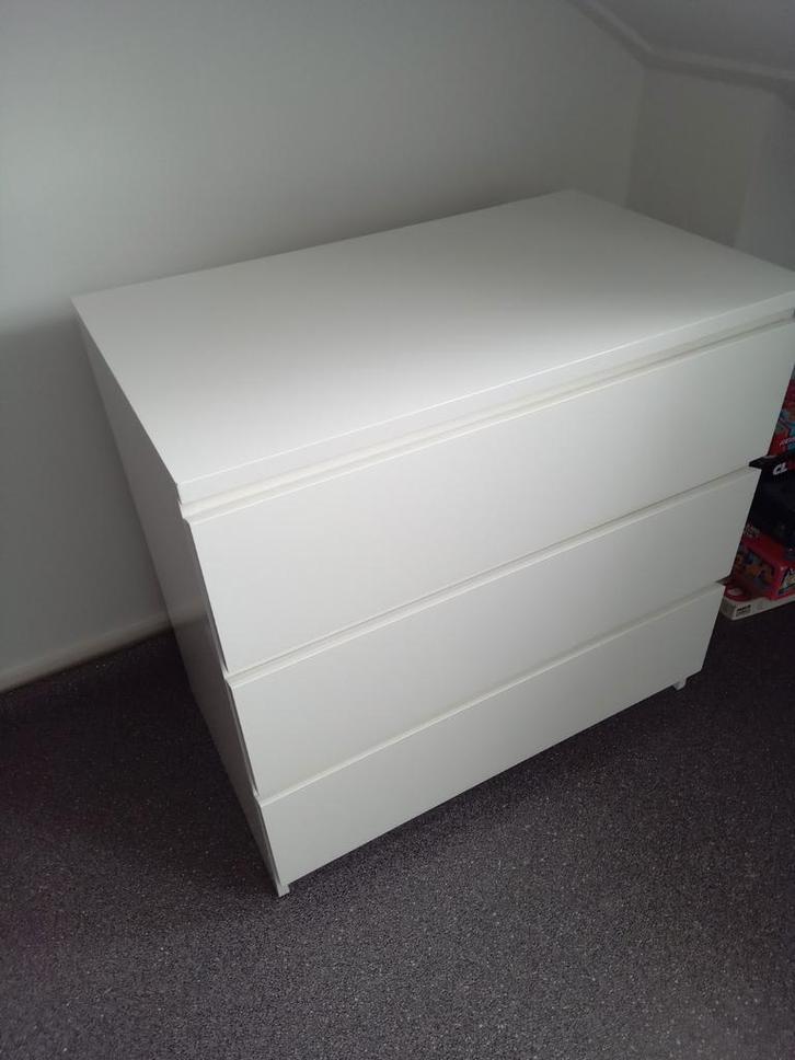 Witte IKEA MALM ladenkast, Huis en Inrichting, Kasten | Ladekasten, Minder dan 100 cm, 50 tot 100 cm, 25 tot 50 cm, 3 of 4 laden