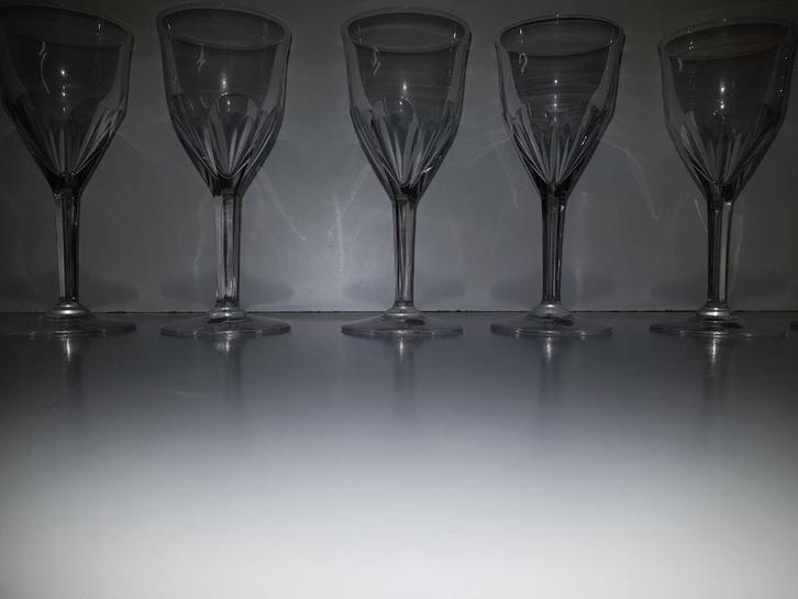 6 grote wijnglazen valt saint lambert model "Gevaert), Antiek en Kunst, Antiek | Glas en Kristal, Ophalen of Verzenden