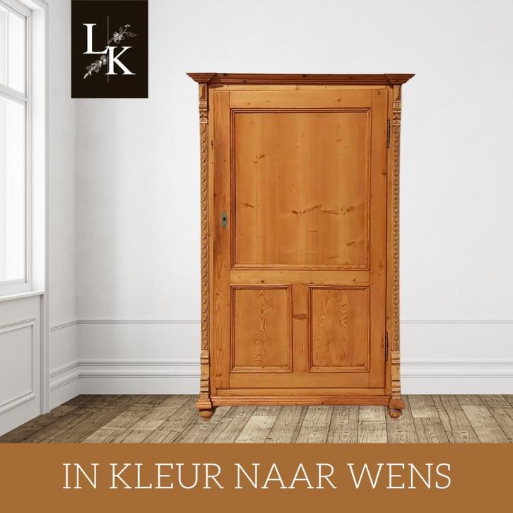 Landelijke klassieke kast, eendeurskast,linnenkast, hangkast, Antiek en Kunst, Antiek | Meubels | Kasten, Ophalen of Verzenden