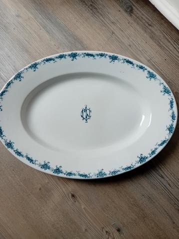 Grote brocante/antieke serveerschaal beschikbaar voor biedingen