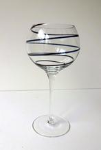 Glazen vaas helder glas met paarse spiraal 3613-g, Antiek en Kunst, Antiek | Glas en Kristal, Ophalen of Verzenden
