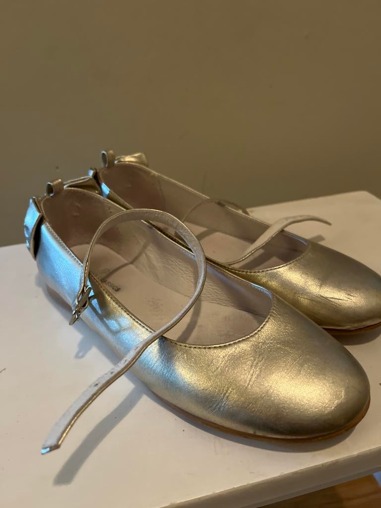 Goudkleurige Ballerina's - Maat 33 Mary Jane’s voor kerst, Kinderen en Baby's, Meisje, Ophalen of Verzenden, Zo goed als nieuw