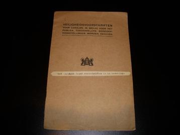Veiligheidsvoorschriften Bioscoop voorstellingen 1930 beschikbaar voor biedingen