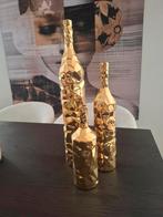 Gouden Keramische Vazen Set van 3 goud vaas, Overige kleuren, 50 tot 75 cm, Aardewerk of Porselein, Ophalen of Verzenden
