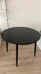 Zwarte ronde tafel + verfom bij te werken - diameter 1m, Huis en Inrichting, Tafels | Bijzettafels, Ophalen, Rond, Zo goed als nieuw