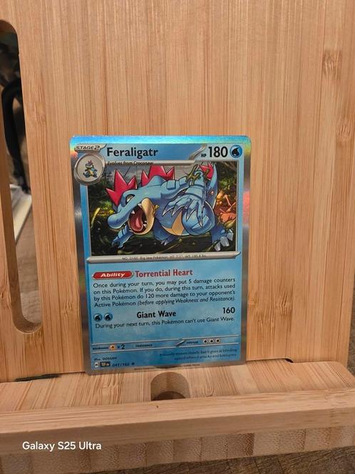 Feraligatr Temporal Forces holo 041/162, Hobby en Vrije tijd, Verzamelkaartspellen | Pokémon, Zo goed als nieuw, Losse kaart, Ophalen of Verzenden