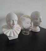 Pierrot buste, glazen hoofd, W. Germany hoofd keramiek, Verzamelen, Ophalen, Gebruikt, Mens