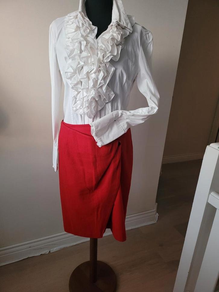 Far Hills wollen rok - maat 38, Kleding | Dames, Rokken, Zo goed als nieuw, Maat 38/40 (M), Rood, Knielengte, Ophalen of Verzenden