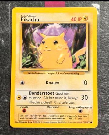 Pikachu #58 Pokémon Base Set - NEDERLANDS beschikbaar voor biedingen