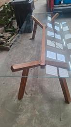 Tafel met glasplaat/blad, Tuin en Terras, Ophalen of Verzenden, Gebruikt, Rechthoekig