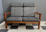 70 jaren Juul Kristensen teak hout 2 zit bankje grijze SOFA, Huis en Inrichting, Ophalen, Hout, Gebruikt, Vintage