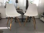 4x Vitra eames side stoelen wit met naturel dsw onderstel, Huis en Inrichting, Stoelen, Ophalen of Verzenden, Zo goed als nieuw